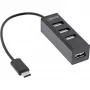 Hub USB 2.0 de 4 puertos InLine, conector macho USB-C a 4x conector hembra USB-A, cable 15cm