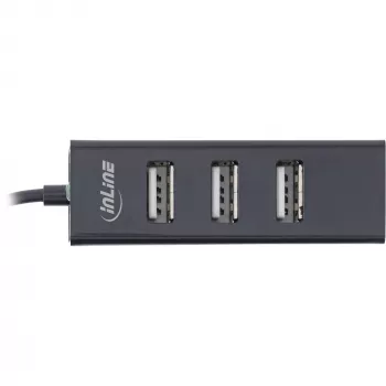 Hub USB 2.0 de 4 puertos InLine, conector macho USB-C a 4x conector hembra USB-A, cable 15cm