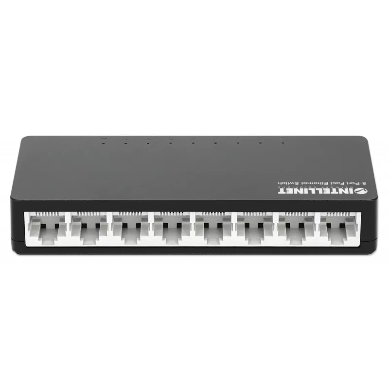 Switch Fast Ethernet de 8 puertos Intellinet tamaño sobremesa, plástico, IEEE 802.3az (Energy Efficient Ethernet), negro