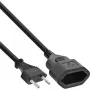 Alargador de corriente InLine con conector macho Type C europeo / conector hembra, negro, 5m