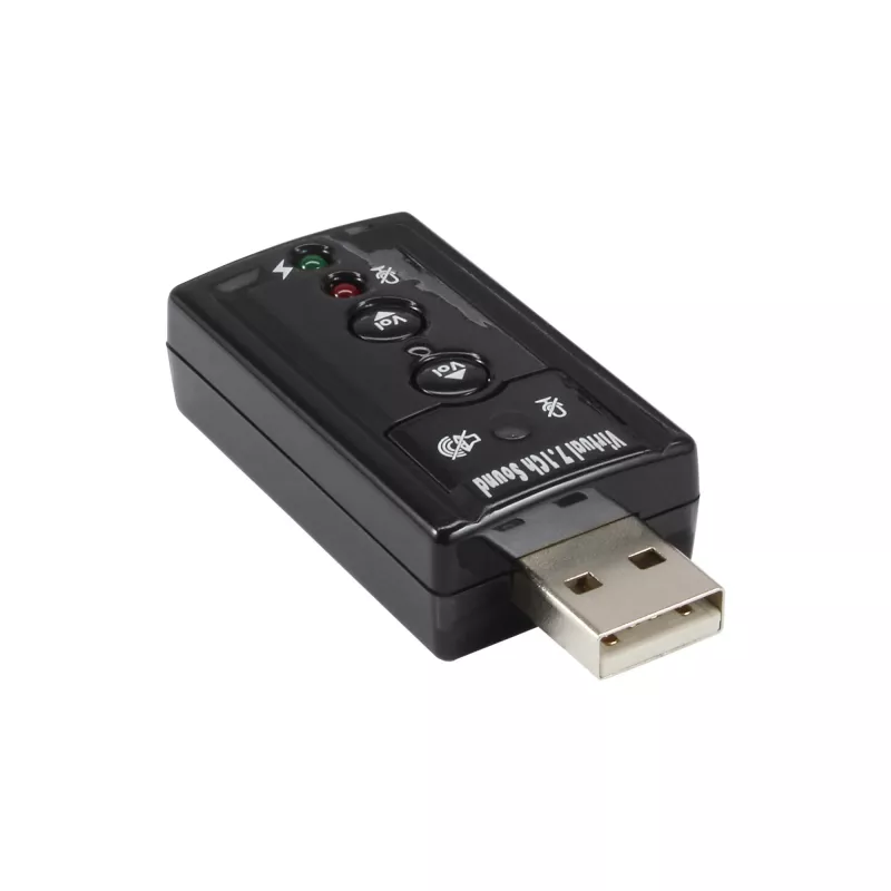Tarjeta de sonido USB InLine 33051C con sonido envolvente virtual 7.1