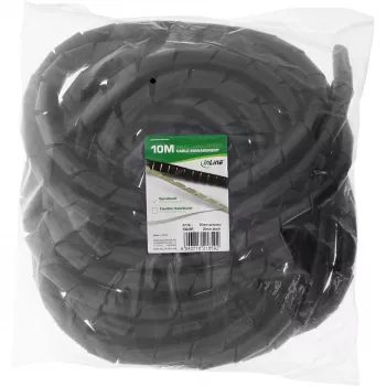 Funda espiral para cables InLine 10 m, negro, 25 mm de diámetro