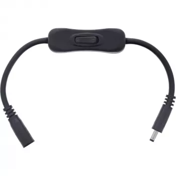 InLine Cable DC con interruptor, conector macho/hembra DC 3,5x1,35 mm, AWG 18, negro, 0,20 m