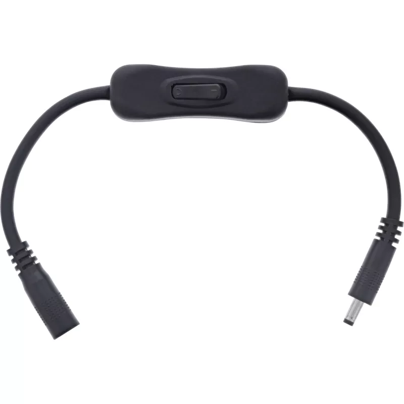 InLine Cable DC con interruptor, conector macho/hembra DC 4,0x1,7 mm, AWG 18, negro, 0,20 m