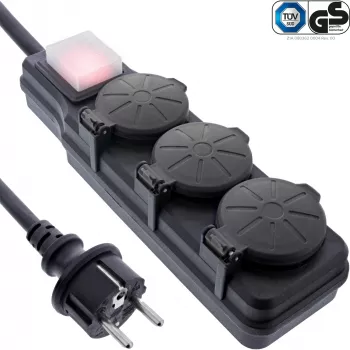 InLine 16493P Alargador de corriente 5 m 3 salidas AC negro