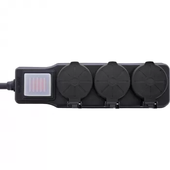 InLine 16493O Alargador de corriente 3 m 3 salidas AC negro