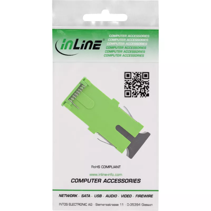 Adaptador de fibra óptica InLine 89992F SC/SC monomodo verde