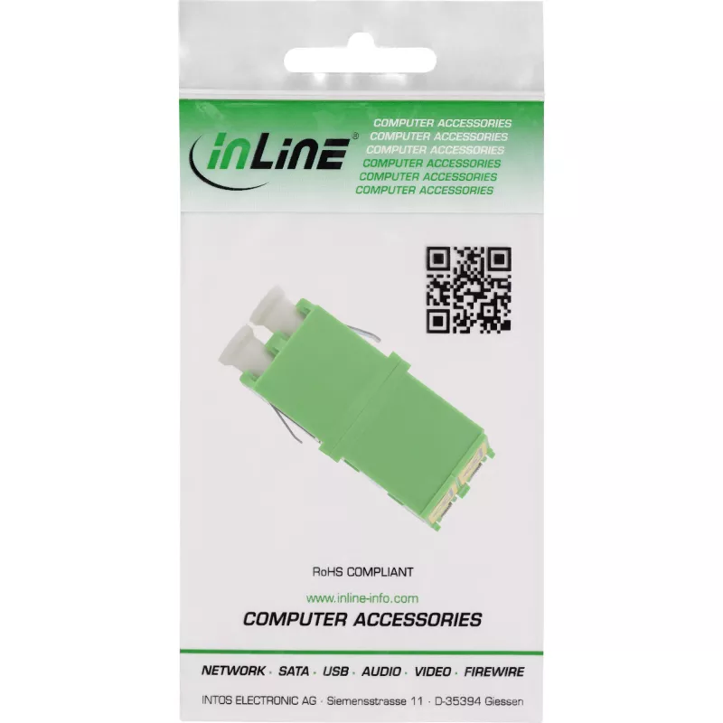 Adaptador de fibra óptica InLine 89989O LC/LC SM conector hembra/conector hembra verde