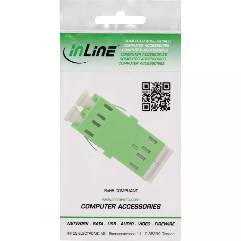 Adaptador de fibra óptica InLine 89989P LC/LC SM verde
