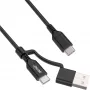 Cable USB-C 2 en 1 + adaptador USB-A, USB 2.0, 100W, TPE, negro, 2m InLine
