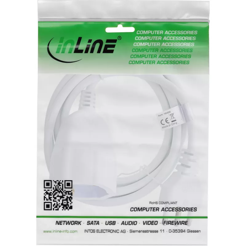 Alargador de corriente InLine 16410I 10 m 1 salida AC interior blanco