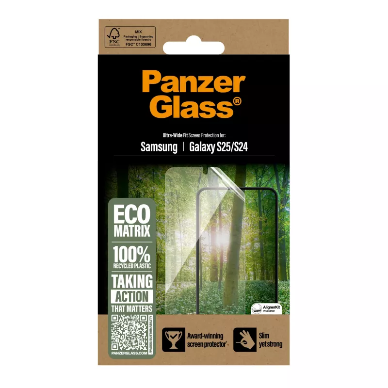 Protector de pantalla PanzerGlass ® ECO MATRIX Samsung Galaxy S25 | S24 | Ultra-Wide Fit