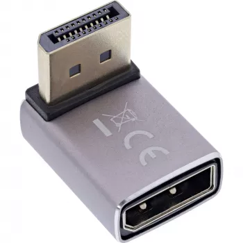 Cambiador de género de cable InLine 17291G DisplayPort gris, negro