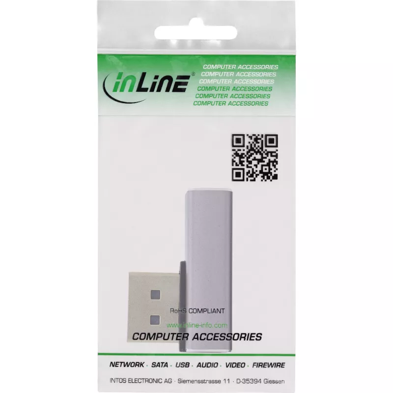 Cambiador de género DisplayPort InLine 17291H gris negro bañado en oro