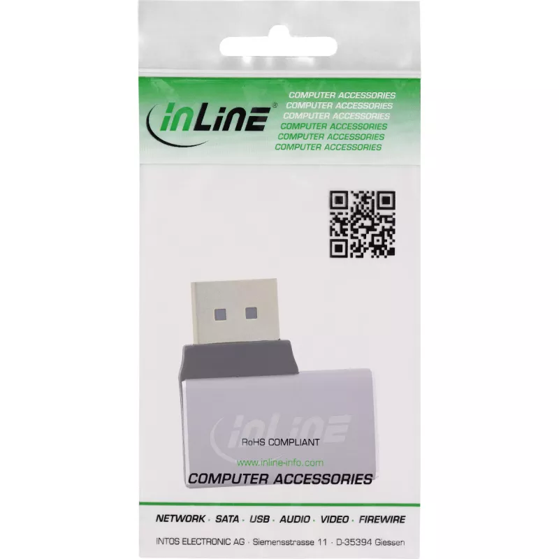 InLine 17291D cable cambiador de género DisplayPort gris, negro