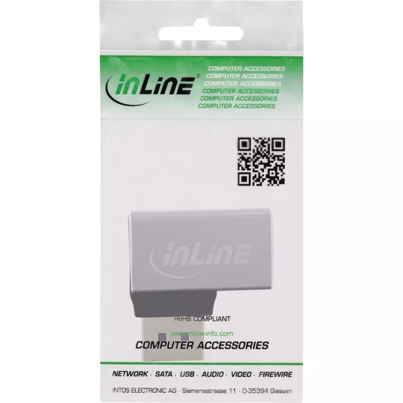 InLine 17291E cable cambiador de género DisplayPort gris, negro