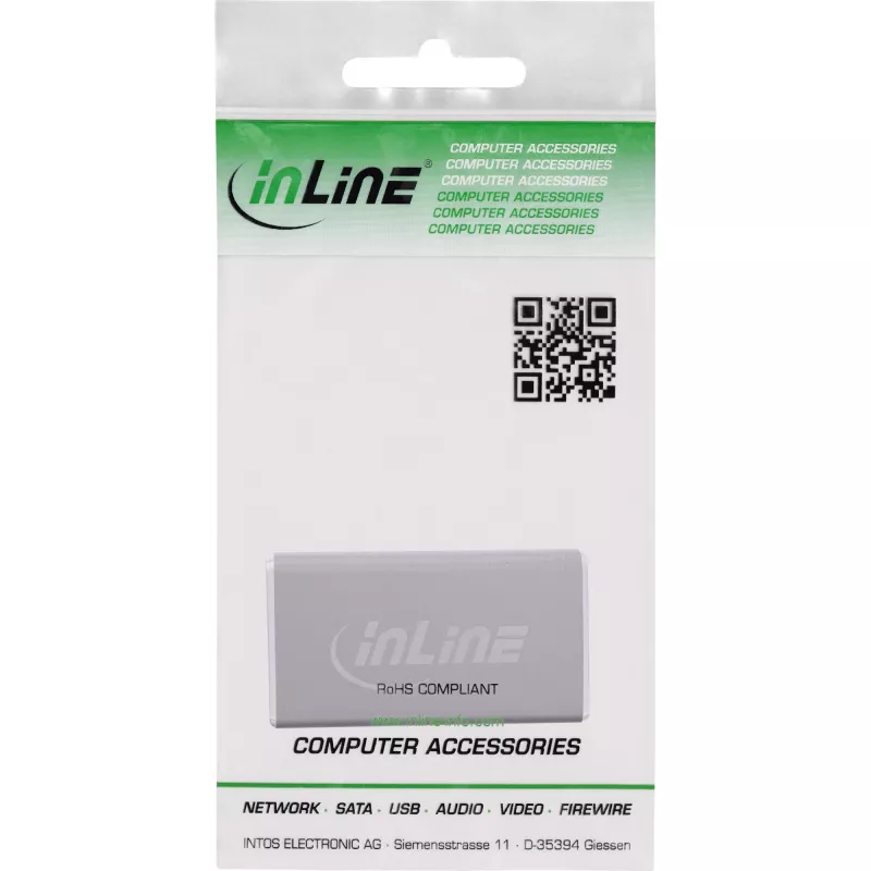 Cambiador de género DisplayPort InLine 17291A gris con baño de oro