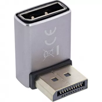 InLine 17291F Adaptador DisplayPort 1.4, macho/hembra, 90 grados hacia abajo, 8K