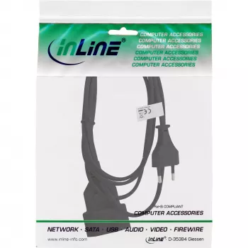 Cable de alimentación InLine 16686S negro 0,5 m CEE7/16