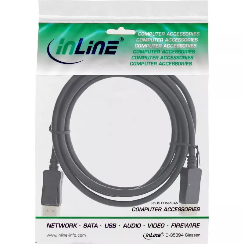 Cable DisplayPort InLine 15303 3 m negro DisplayPort a DisplayPort