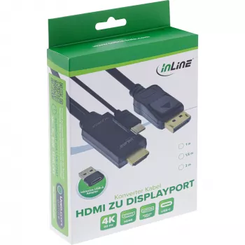 Conversor de vídeo activo InLine 17162I 3840x2160 HDMI a DisplayPort