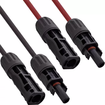 Set de cable de extensión solar InLine 4 mm², negro/rojo, 0,3 m