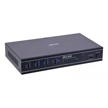 InLine 57885C Switch KVM, 2 puertos, HDMI, 8K@60Hz, USB 3.2, con IR y RS-232