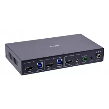 InLine 57885C Switch KVM, 2 puertos, HDMI, 8K@60Hz, USB 3.2, con IR y RS-232