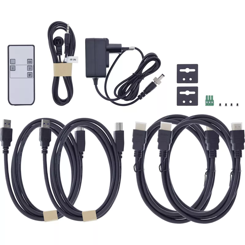 InLine 57885C Switch KVM, 2 puertos, HDMI, 8K@60Hz, USB 3.2, con IR y RS-232