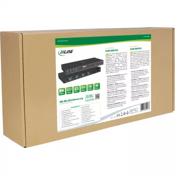 InLine 57885D Switch KVM, 4 vías, HDMI, 8K@60Hz, USB 3.2, con IR y RS-232