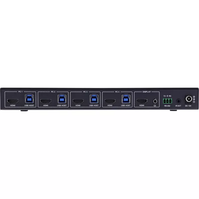 InLine 57885D Switch KVM, 4 vías, HDMI, 8K@60Hz, USB 3.2, con IR y RS-232