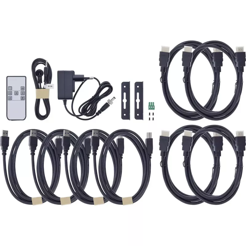 InLine 57885D Switch KVM, 4 vías, HDMI, 8K@60Hz, USB 3.2, con IR y RS-232