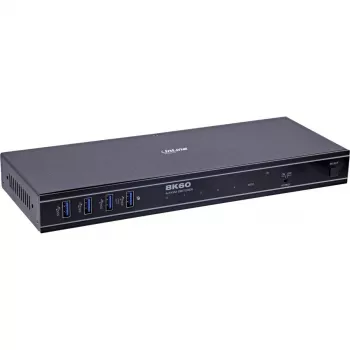 InLine 57885D Switch KVM, 4 vías, HDMI, 8K@60Hz, USB 3.2, con IR y RS-232