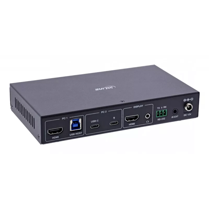 InLine 57885E Switch KVM, 2 vías, HDMI y USB-C, 4K60Hz