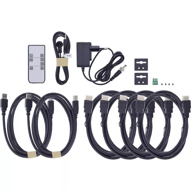 InLine 57885H Switch KVM, 2 vías, HDMI, monitor dual, 8K60Hz, hub USB, negro