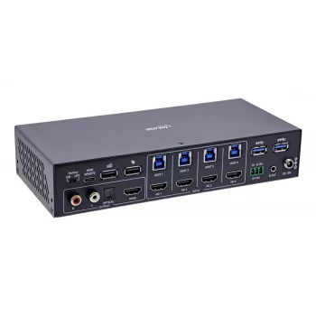 InLine 57885I Switch KVM, 4 vías, HDMI, 4K60Hz, multiviewer, hub USB, negro