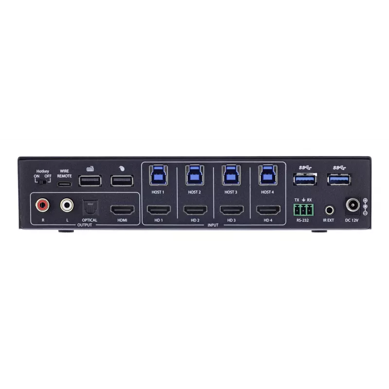 InLine 57885I Switch KVM, 4 vías, HDMI, 4K60Hz, multiviewer, hub USB, negro