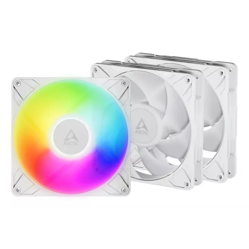 ARCTIC Freezer P14 Pro A-RGB (blanco) - pack de 3 ventiladores A-RGB PWM de 140 mm con distribuidor de cables