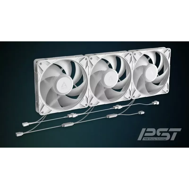 ARCTIC Freezer P14 Pro A-RGB (blanco) - pack de 3 ventiladores A-RGB PWM de 140 mm con distribuidor de cables