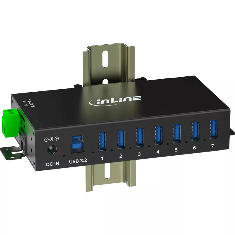 InLine 35396B hub de interfaz USB 3.2 Gen 1 (3.1 Gen 1) Type-B 5000 Mbit/s negro