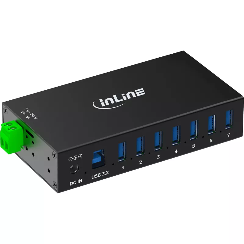 InLine 35396B hub de interfaz USB 3.2 Gen 1 (3.1 Gen 1) Type-B 5000 Mbit/s negro