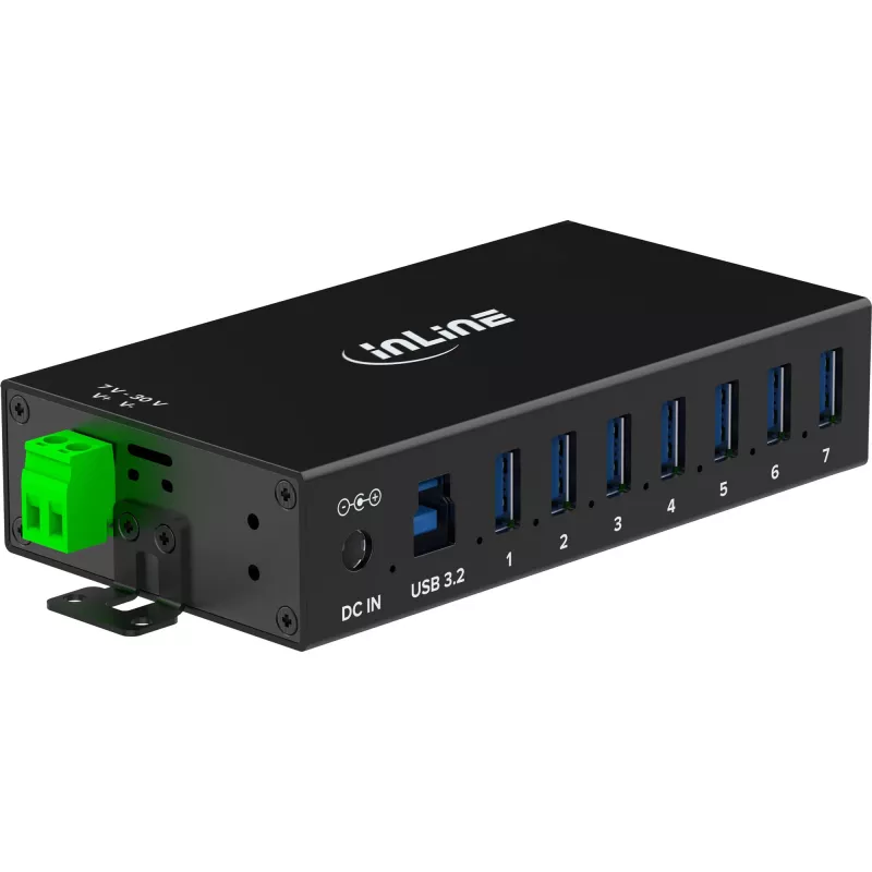 InLine 35396B hub de interfaz USB 3.2 Gen 1 (3.1 Gen 1) Type-B 5000 Mbit/s negro