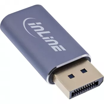 InLine 64107I adaptador de cable de vídeo USB Type-C DisplayPort gris