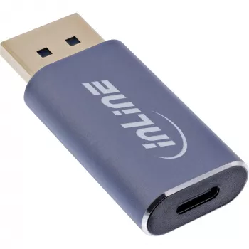 InLine 64107I adaptador de cable de vídeo USB Type-C DisplayPort gris