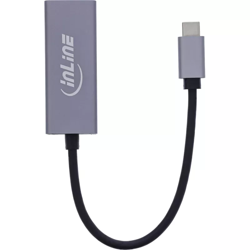 InLine 33380Q adaptador RJ-45 USB Type-C macho 1 Gbit/s gris