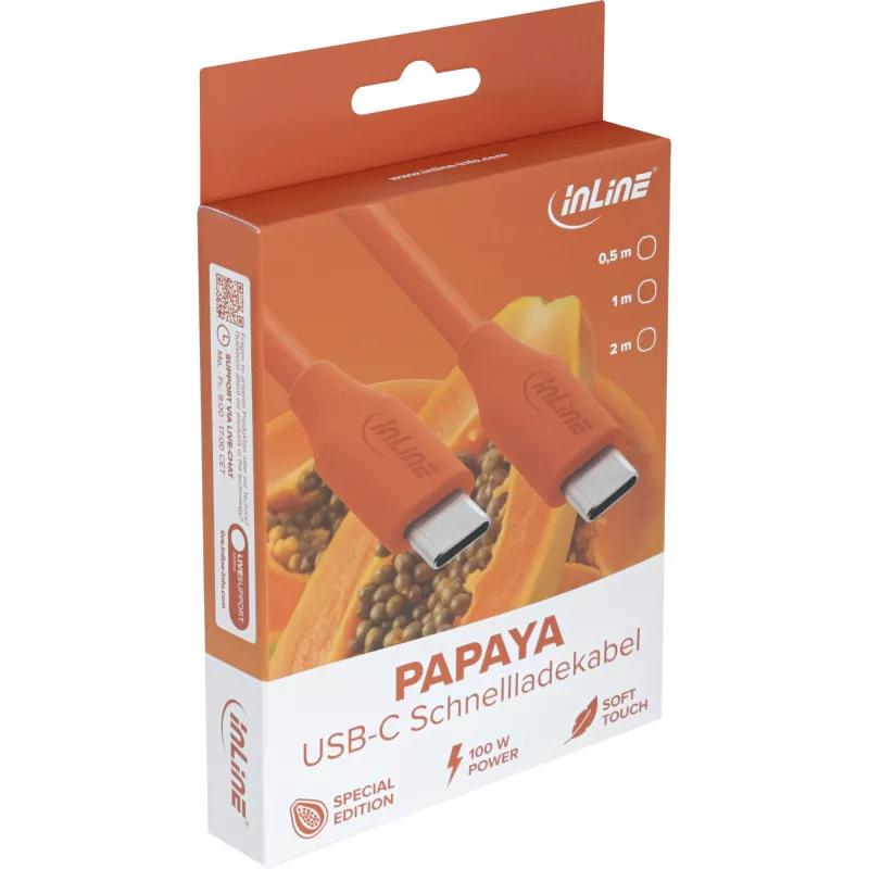 Cable USB InLine 35891O USB 2.0 1 m USB C naranja