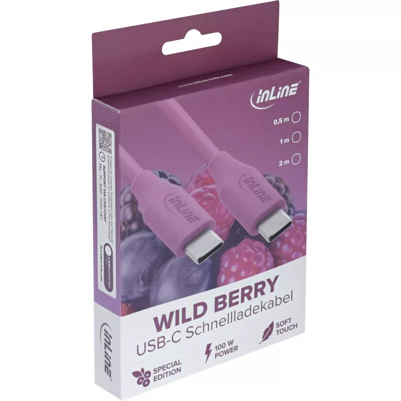 Cable USB InLine 35895P USB 2.0 0,5 m USB C violeta