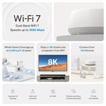 TP-Link DECO BE22 Dualband (2,4 GHz / 5 GHz) Wi-Fi 7 (802.11be) blanco 2 Intern