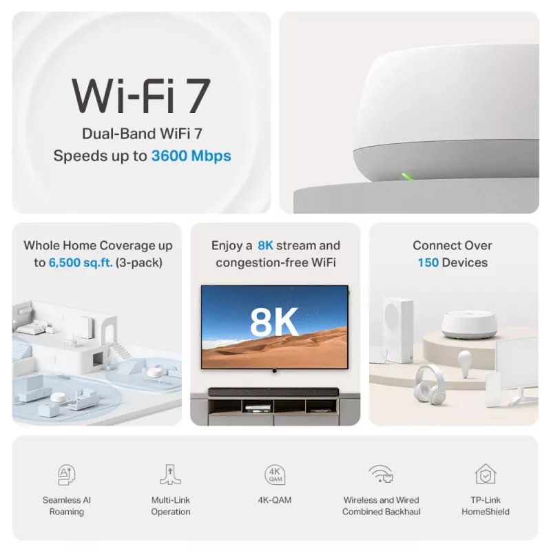TP-Link DECO BE22 Dualband (2,4 GHz / 5 GHz) Wi-Fi 7 (802.11be) blanco 2 Intern