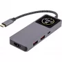 Hub de interfaz USB-C InLine 35392D USB 3.2 Gen 2 Type-C host a HDMI, USB-A, USB-C 10000 Mbit/s gris